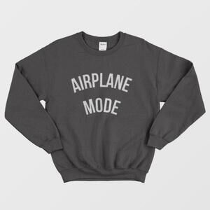 Airplane Mode Simple Minimalist Travel Lover Graphic Cozy Unisex Sweatshirt